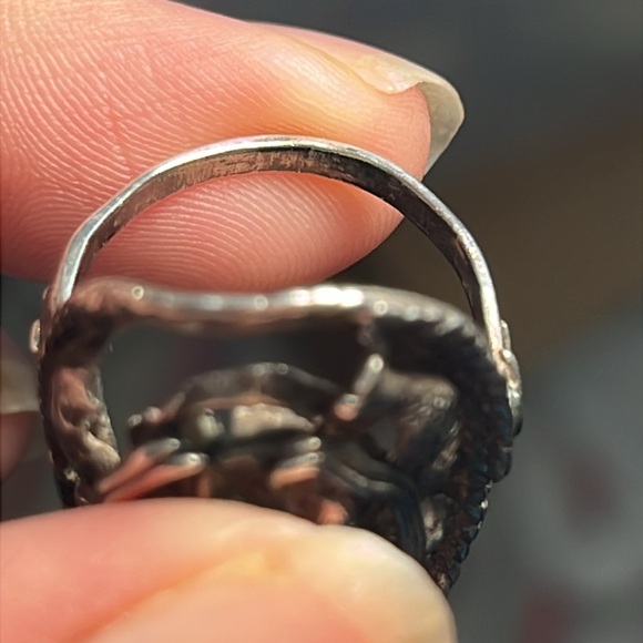 Antique sterling silver ring size 8 - Picture 5 of 6